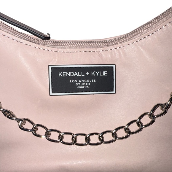 Kendall & Kylie Pink Crescent Shoulder Bag with Chain Detail - Picture 2 of 4